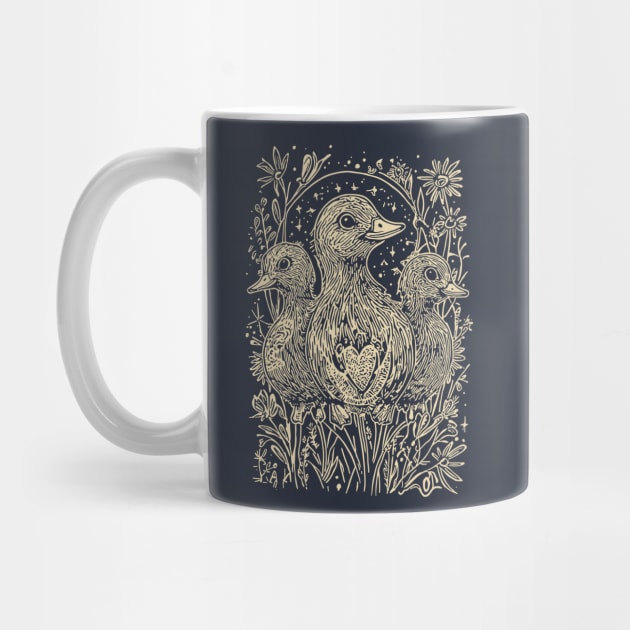 Celestial Ducklings Under the Moon – Family, Nature, and Cosmic Harmony by TuncGK